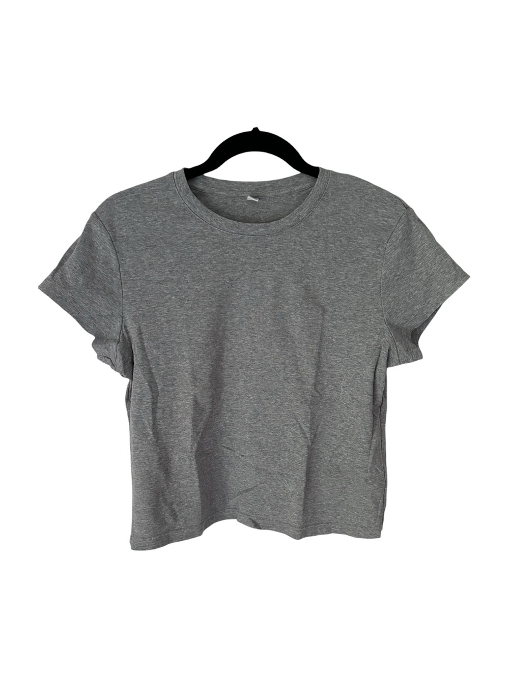 Uniqlo Women's Heather Gray Micro Baby Short Sleeve Crew Tee